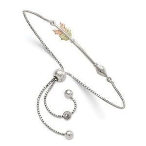 Black Hills Sterling Silver 12K Gold Accents Arrow Adjustable Bracelet